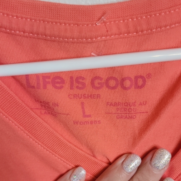 Coral Graphic Tee with Fun Print - Picture 3 of 4